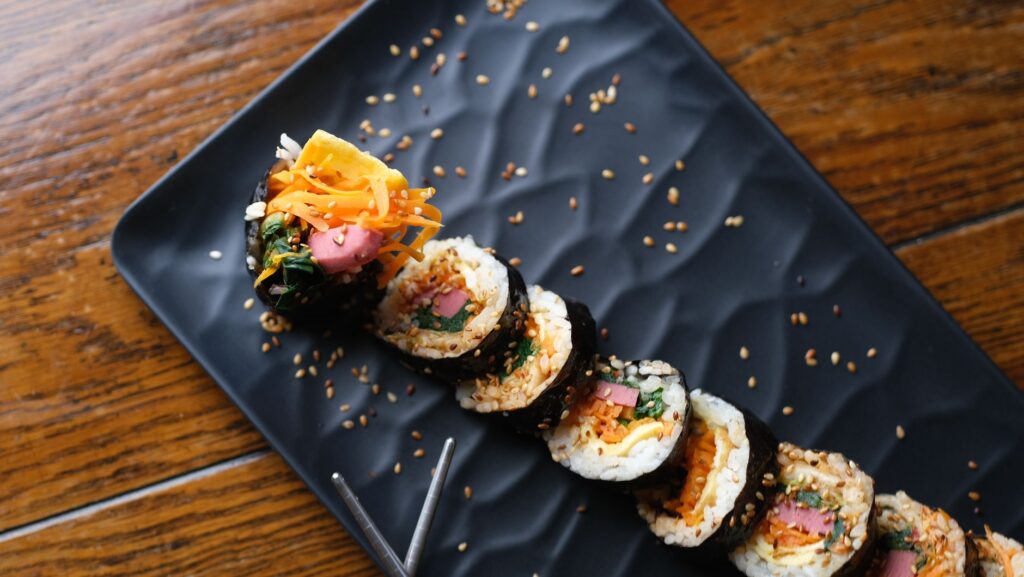 sushi on plate